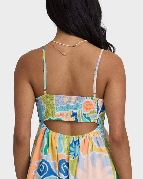 Billabong Island Life Midi Dress-Blue Multi