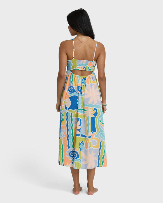 Billabong Island Life Midi Dress-Blue Multi