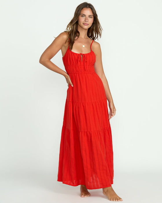Billabong Red Aloha Maxi Dress-Red Aloha