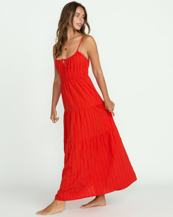 Billabong Red Aloha Maxi Dress-Red Aloha