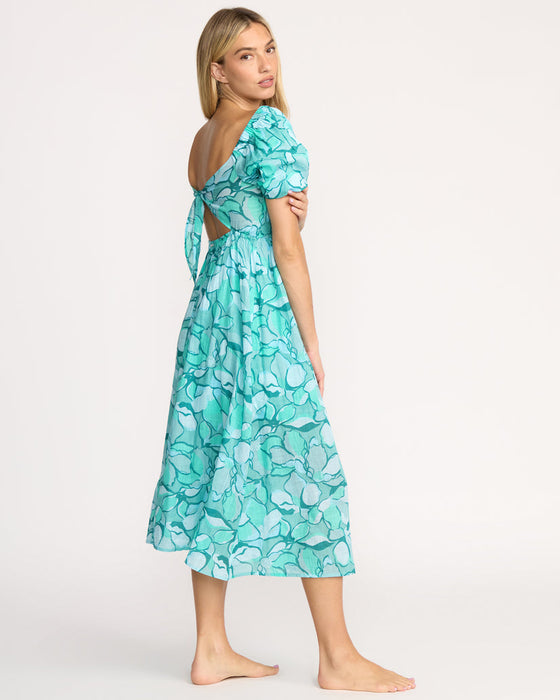 Billabong Go Coastal Midi Dress-Blue Bird