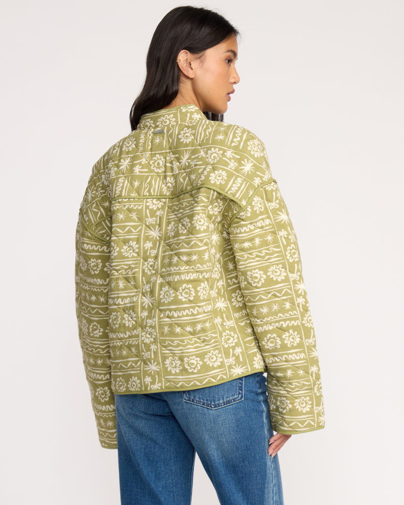 Billabong Folk Story Jacket-Green Tea