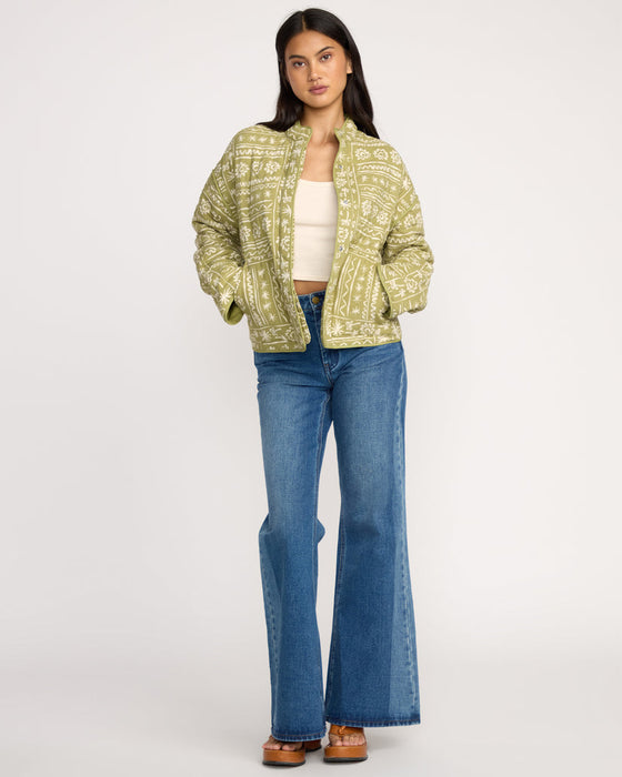 Billabong Folk Story Jacket-Green Tea