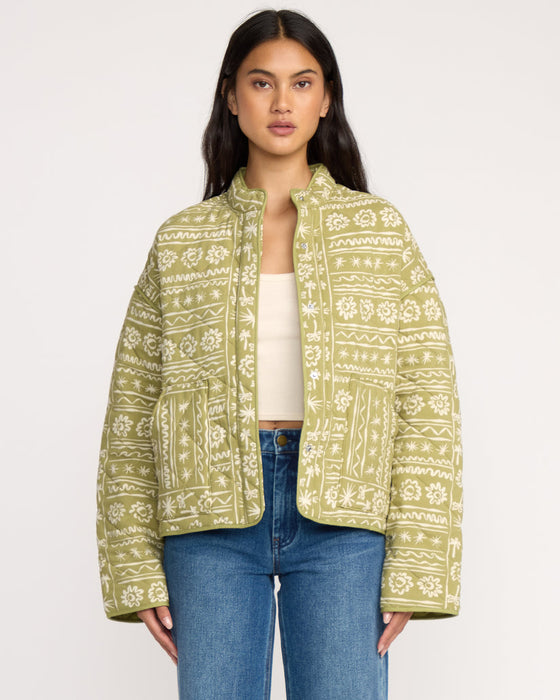 Billabong Folk Story Jacket-Green Tea