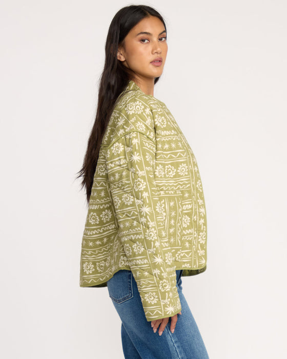 Billabong Folk Story Jacket-Green Tea