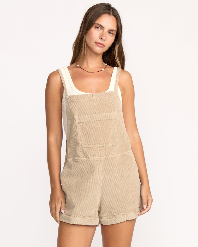 Billabong Wild Pursuit Cord Romper-Cobblestone