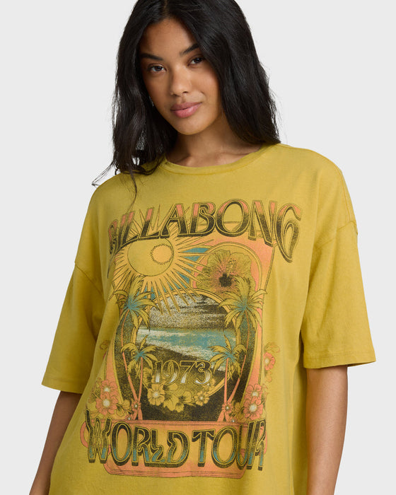 Billabong Between Night and Dawn Tee-Dark Citron