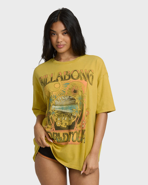 Billabong Between Night and Dawn Tee-Dark Citron