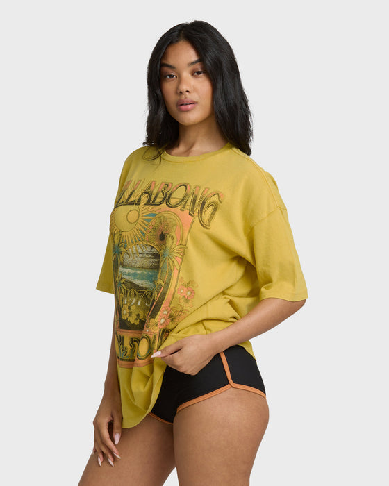 Billabong Between Night and Dawn Tee-Dark Citron