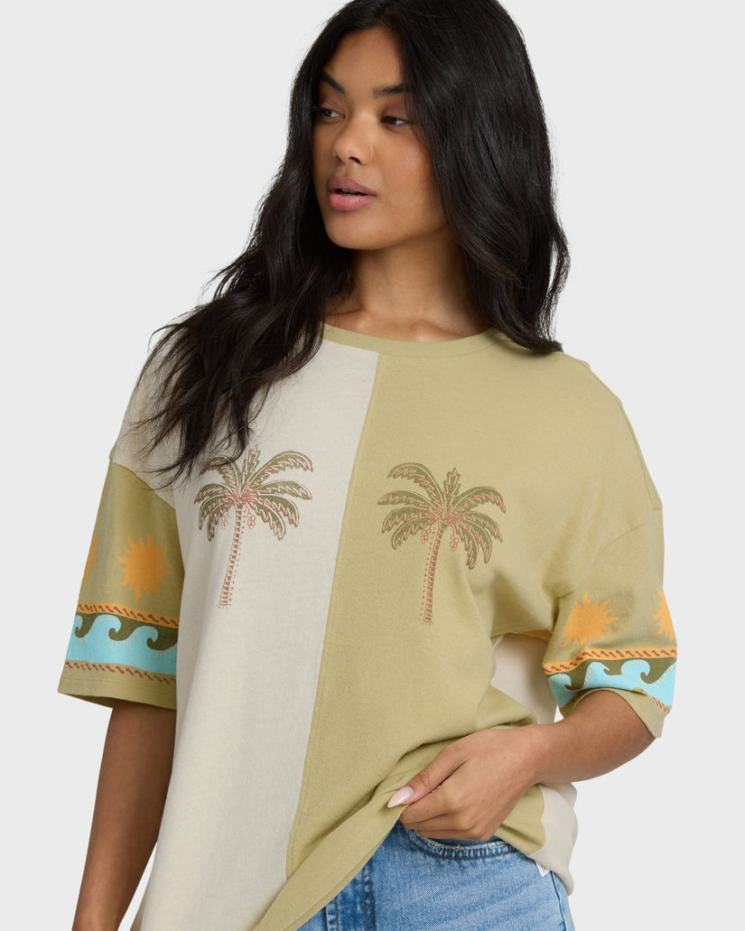 Billabong Split Palm Tee-White Cap