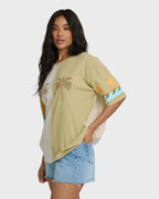 Billabong Split Palm Tee-White Cap