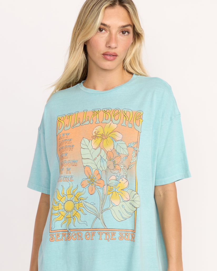 Billabong Daylight Blooms Tee-Misty Blue