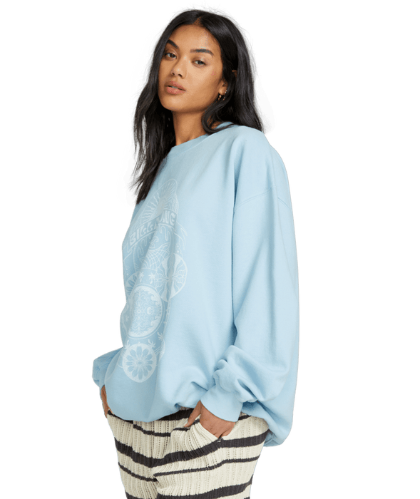 Billabong Ride In Crew Sweatshirt-Washed Chambray