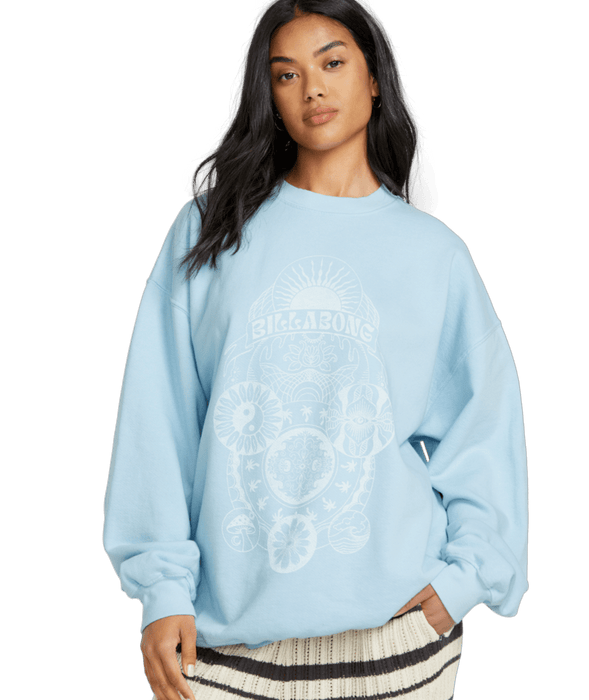 Billabong Ride In Crew Sweatshirt-Washed Chambray