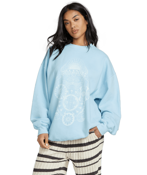 Billabong Ride In Crew Sweatshirt-Washed Chambray