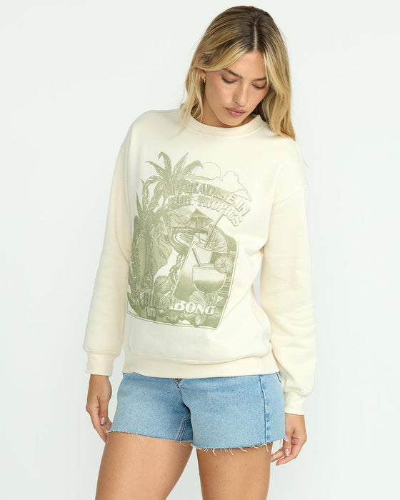Billabong Paradise Awaits Crew Sweatshirt-Whitecap