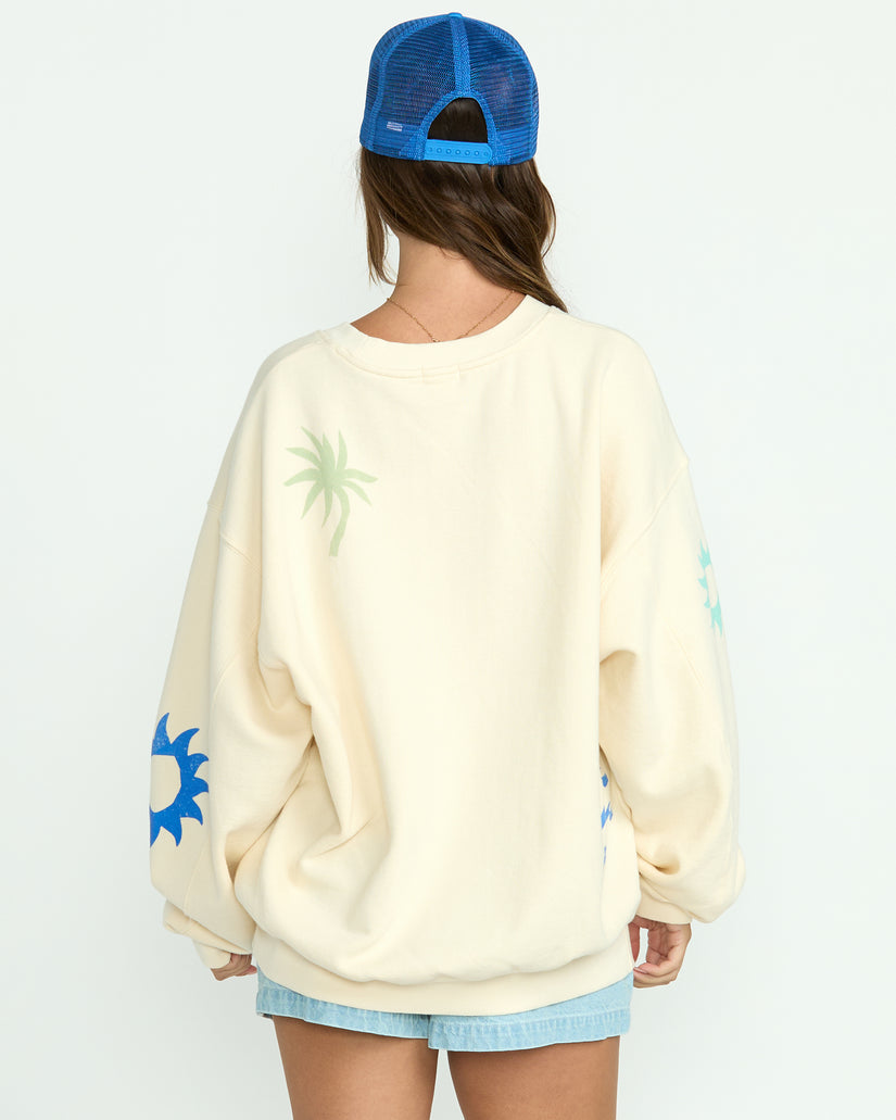 Billabong Water Signs Kendal Crew Sweatshirt-White Cap