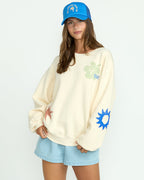 Billabong Water Signs Kendal Crew Sweatshirt-White Cap