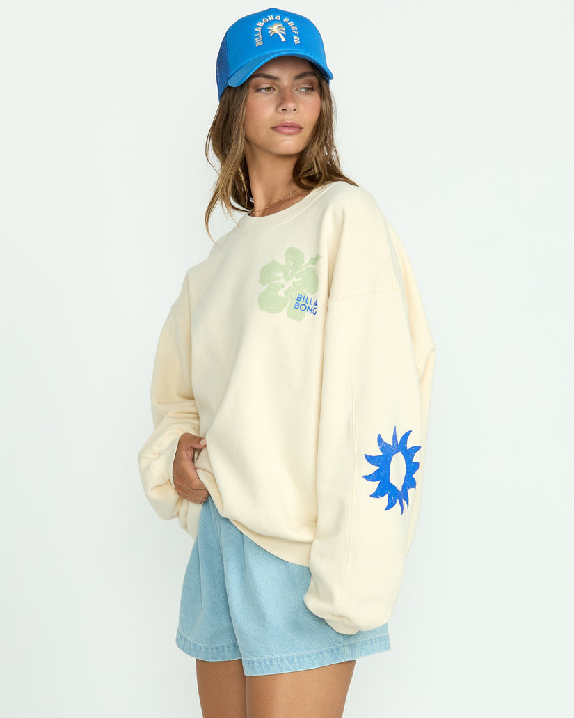 Billabong Water Signs Kendal Crew Sweatshirt-White Cap