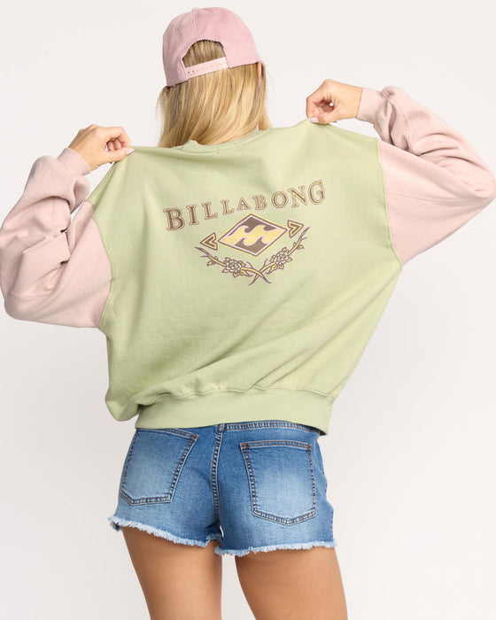 Billabong The Original Vibes Kendal Crew Sweatshirt-Pistachio