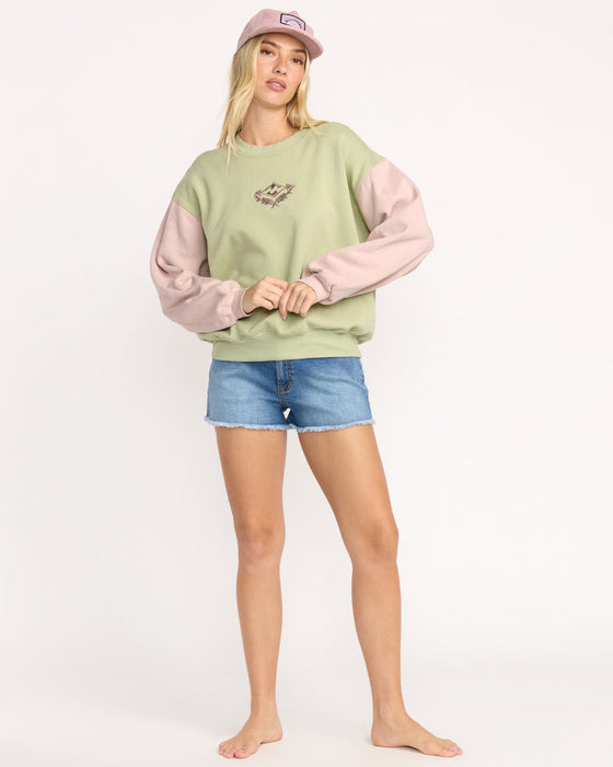 Billabong The Original Vibes Kendal Crew Sweatshirt-Pistachio