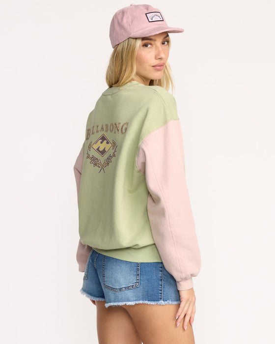 Billabong The Original Vibes Kendal Crew Sweatshirt-Pistachio