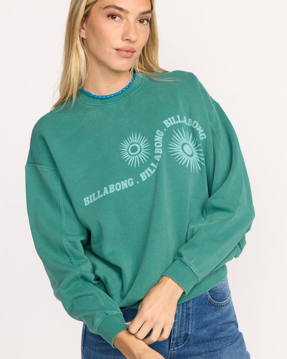 Billabong Time For Kendal Crew Sweatshirt-Evergreen