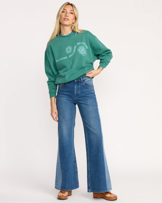 Billabong Time For Kendal Crew Sweatshirt-Evergreen