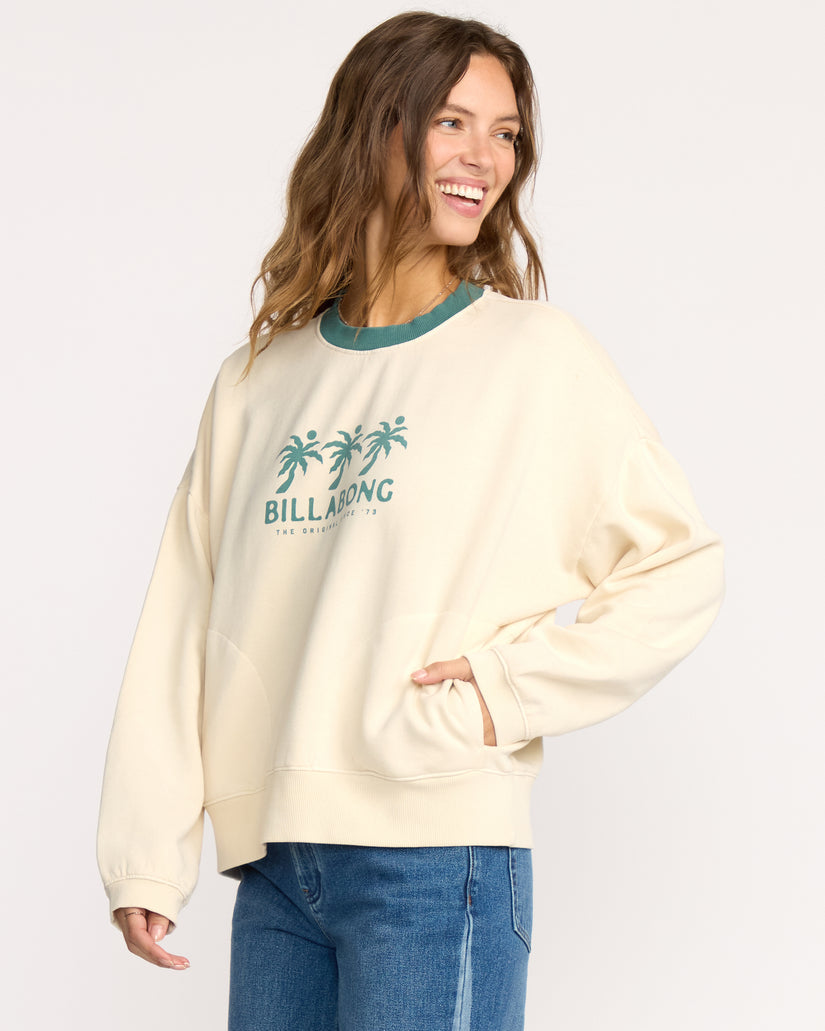 Billabong Triple Palms Crew Sweatshirt-White Cap