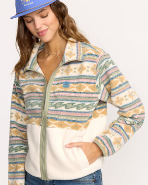 Billabong Rock Jetty Mock Neck Zip  Sweatshirt-Whitecap