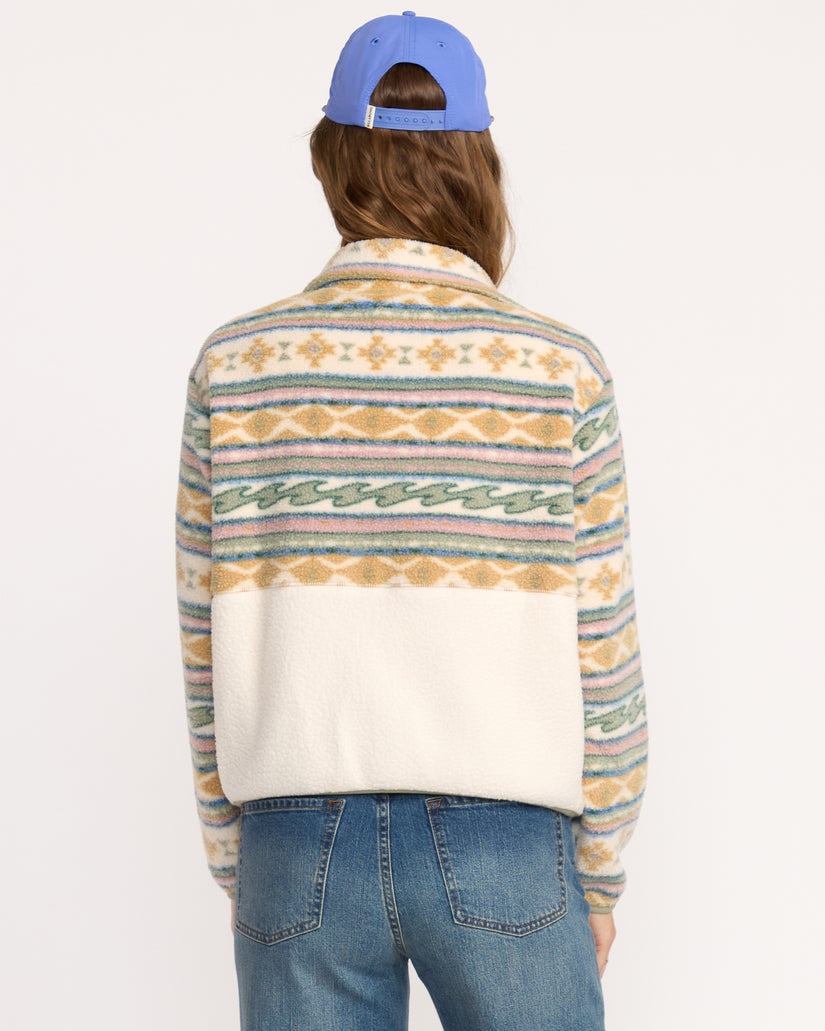 Billabong Rock Jetty Mock Neck Zip  Sweatshirt-Whitecap