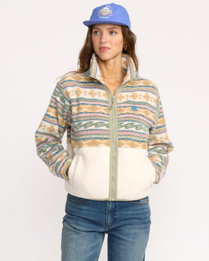 Billabong Rock Jetty Mock Neck Zip  Sweatshirt-Whitecap
