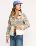 Billabong Rock Jetty Mock Neck Zip  Sweatshirt-Whitecap