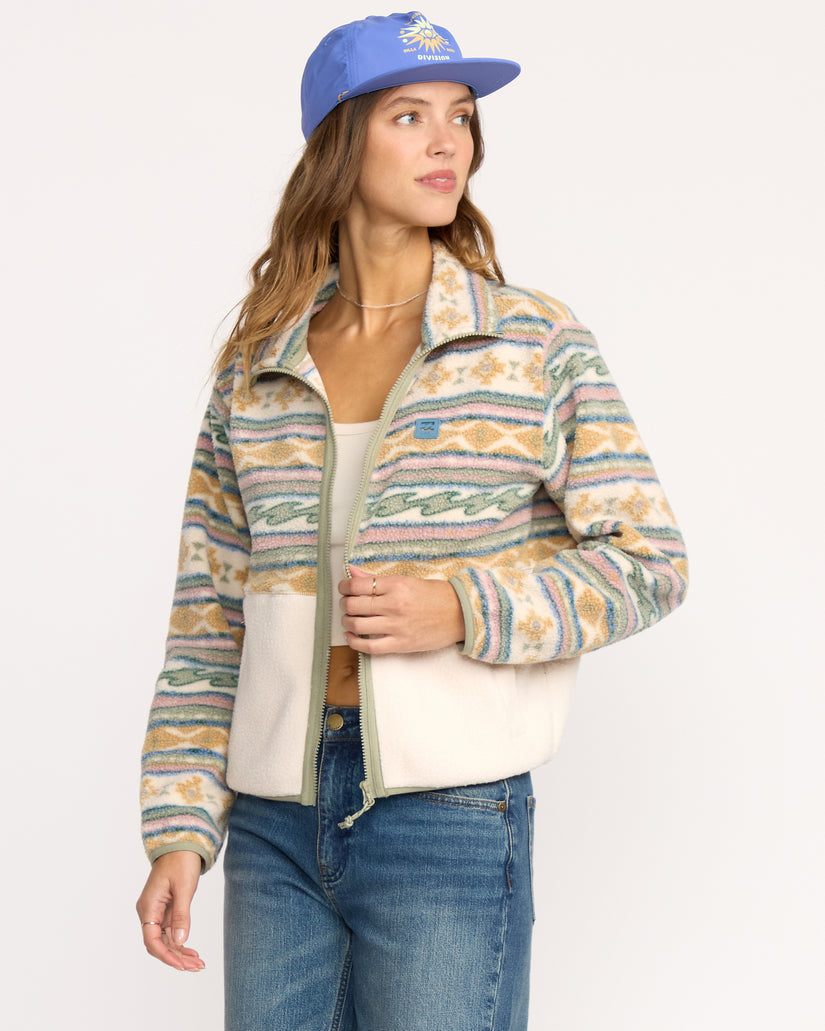 Billabong Rock Jetty Mock Neck Zip  Sweatshirt-Whitecap