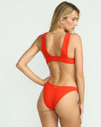 Billabong Red Aloha Plunge Top-Red Aloha