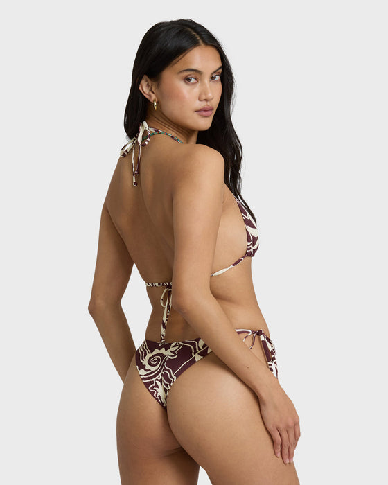 Billabong Sol Playa Tie Side Tanga Bottom-Red Dahlia