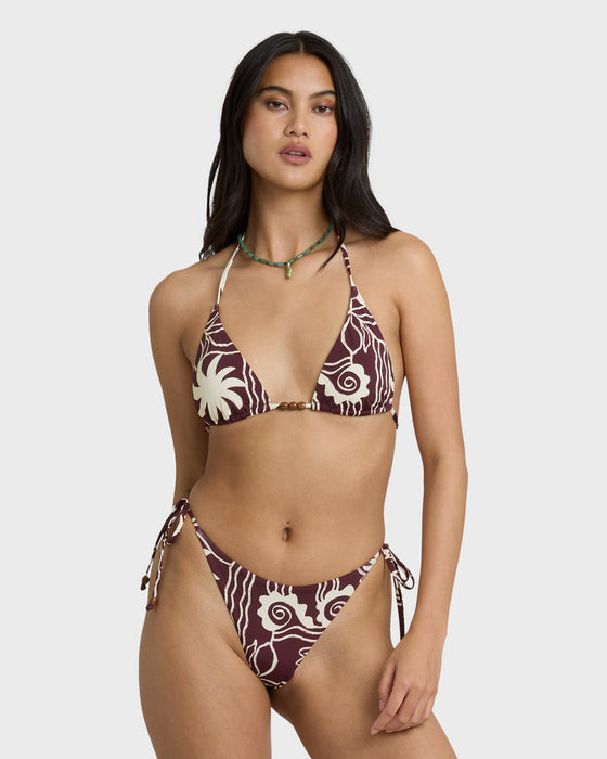 Billabong Sol Playa Tie Side Tanga Bottom-Red Dahlia