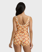 Billabong Sol Groove Retro Surf One Piece-Tangerine