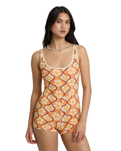 Billabong Sol Groove Retro Surf One Piece-Tangerine