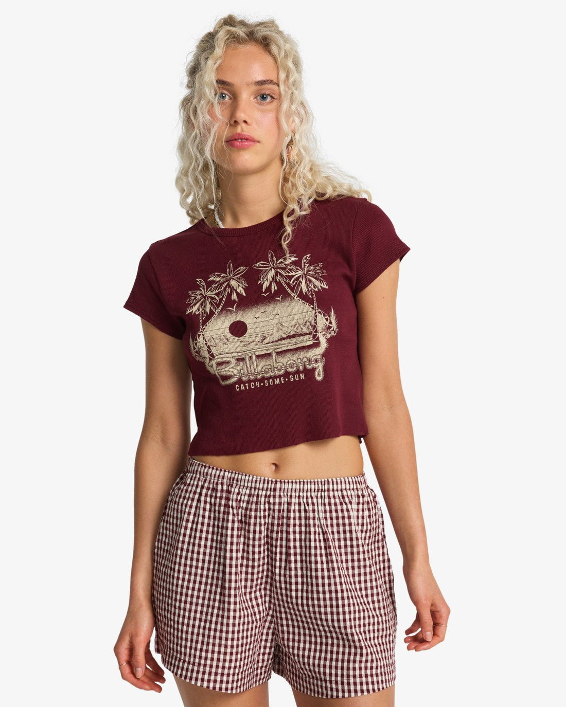 Billabong Sun Fade Printed Shorts-Red Dahlia
