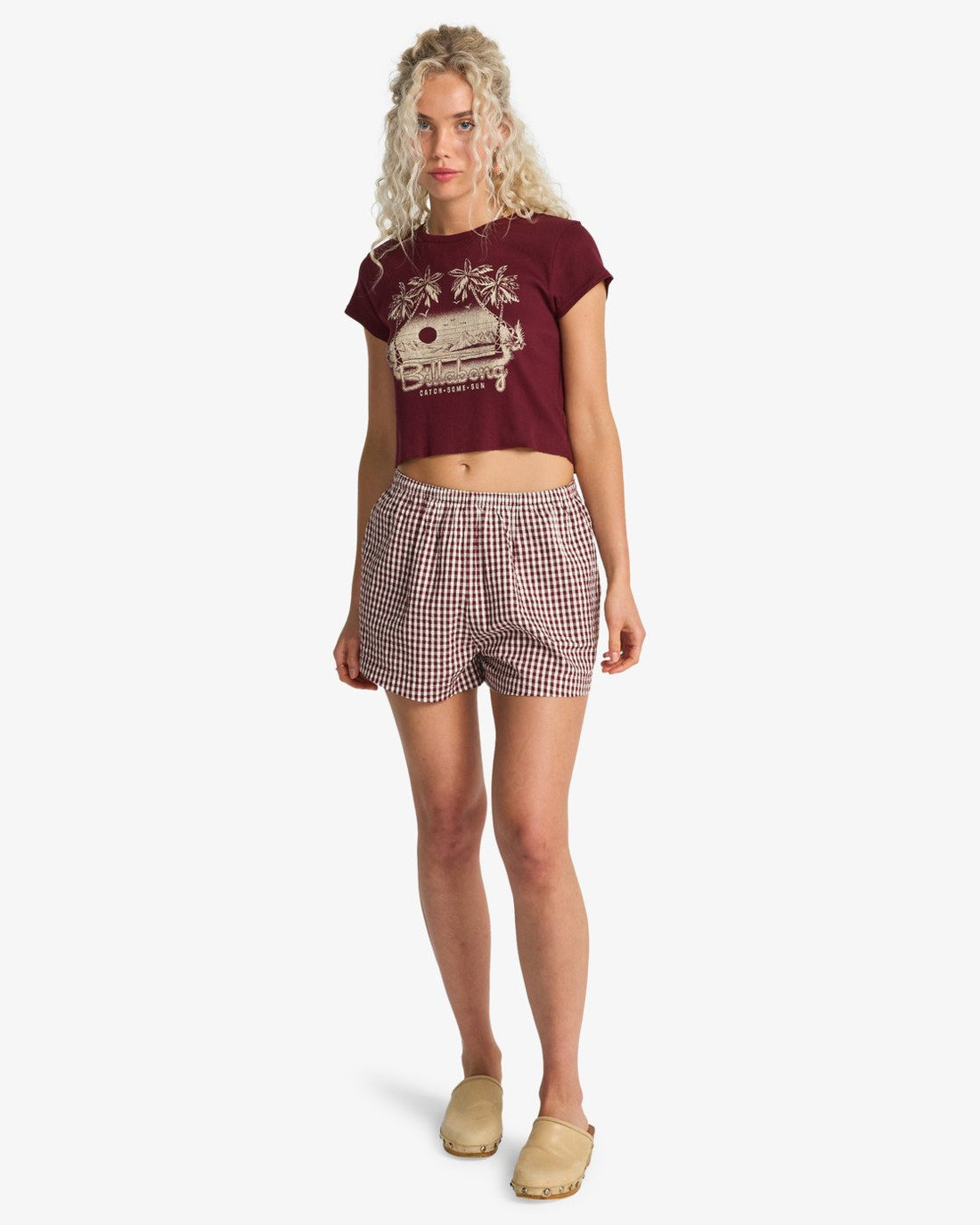 Billabong Sun Fade Printed Shorts-Red Dahlia