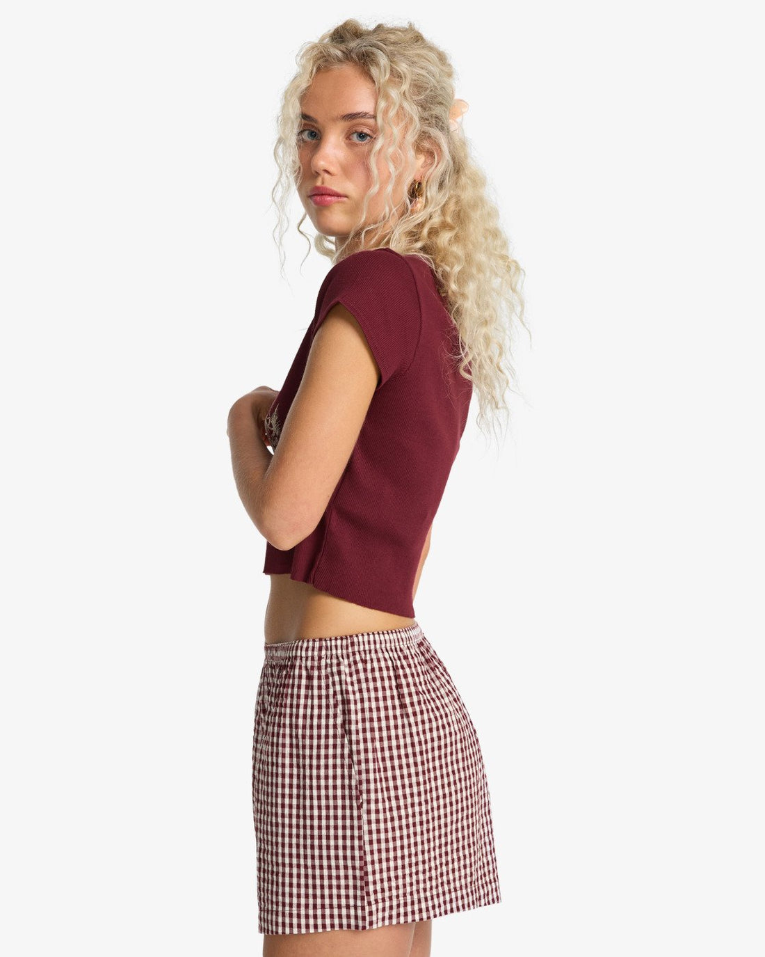 Billabong Sun Fade Printed Shorts-Red Dahlia