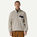 Patagonia LW Synch Snap-T P/O Jacket-Oatmeal Heather w/Smolder Blue