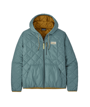 Patagonia Diamond Quilted Bomber Hooded Jacket-Blue Sage