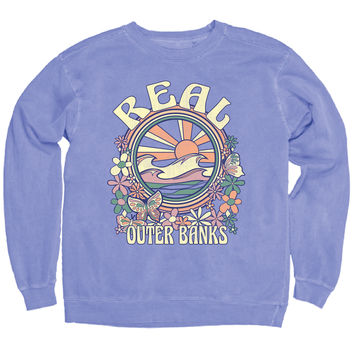 REAL Reluctant Beach Crew Sweatshirt-Peri
