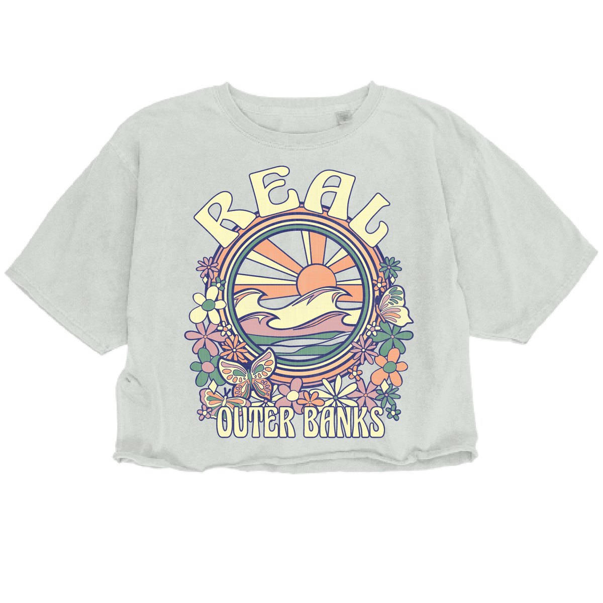 REAL Reluctant Beach Crop Tee-Cement