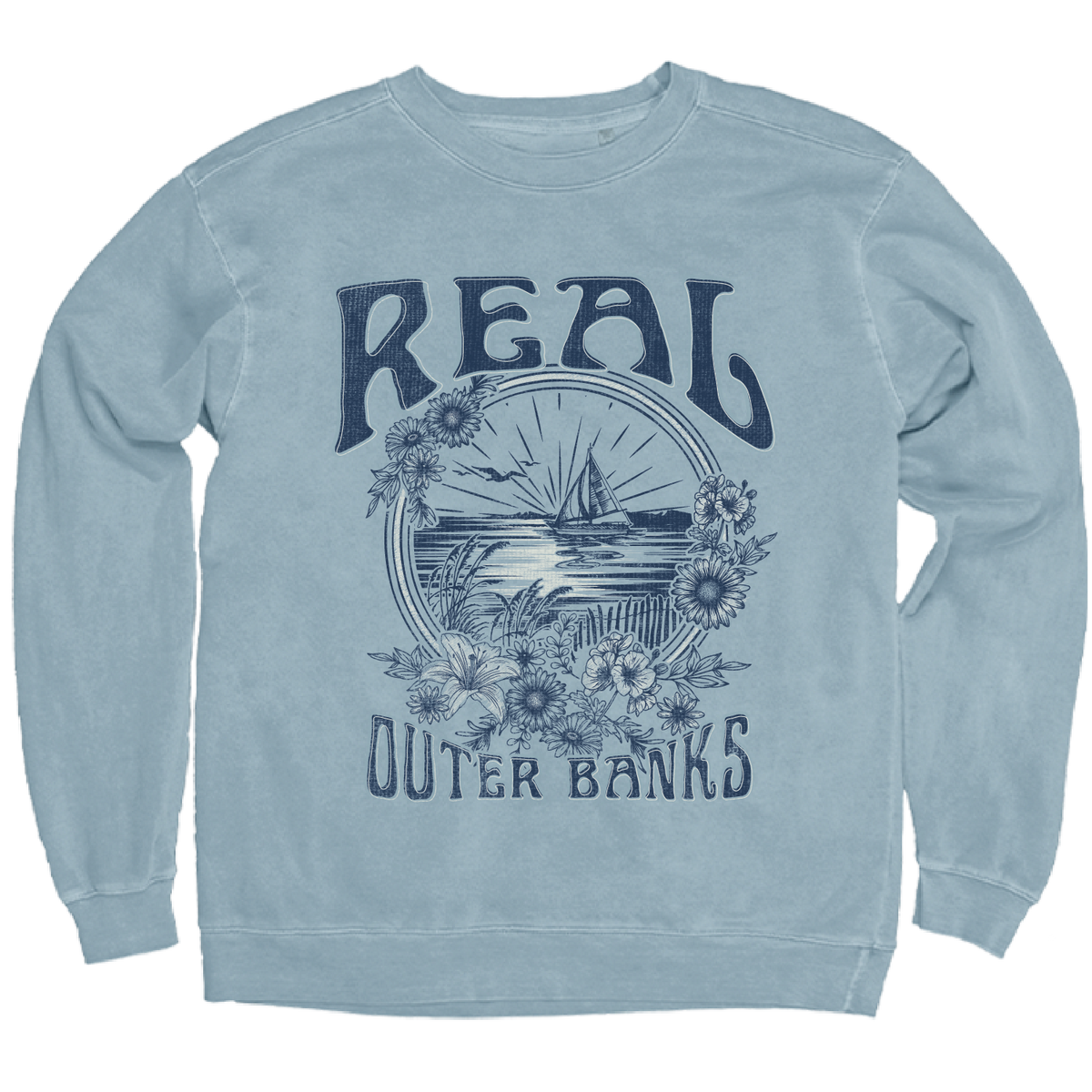 REAL Radner Ocean Crew Sweatshirt-Denim