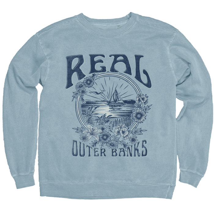 REAL Radner Ocean Crew Sweatshirt-Denim