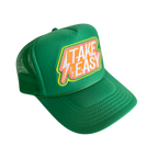 Local Beach Take It Easy Patch Trucker Hat-Kelly Green