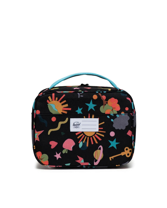 Herschel Pop Quiz Lunch Box Little Lunchbox-Scrapbook Black